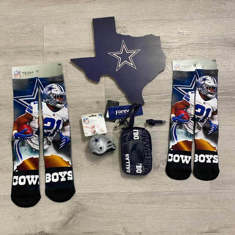 Dallas Cowboys Gift Set - Wooden Sign, Socks, Purse, Ornament - All NWT!
